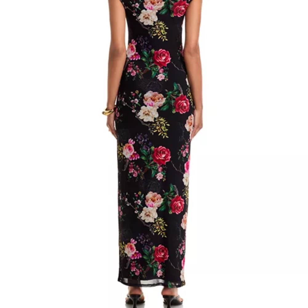 AFRM Black Maxi Dress with Floral Design